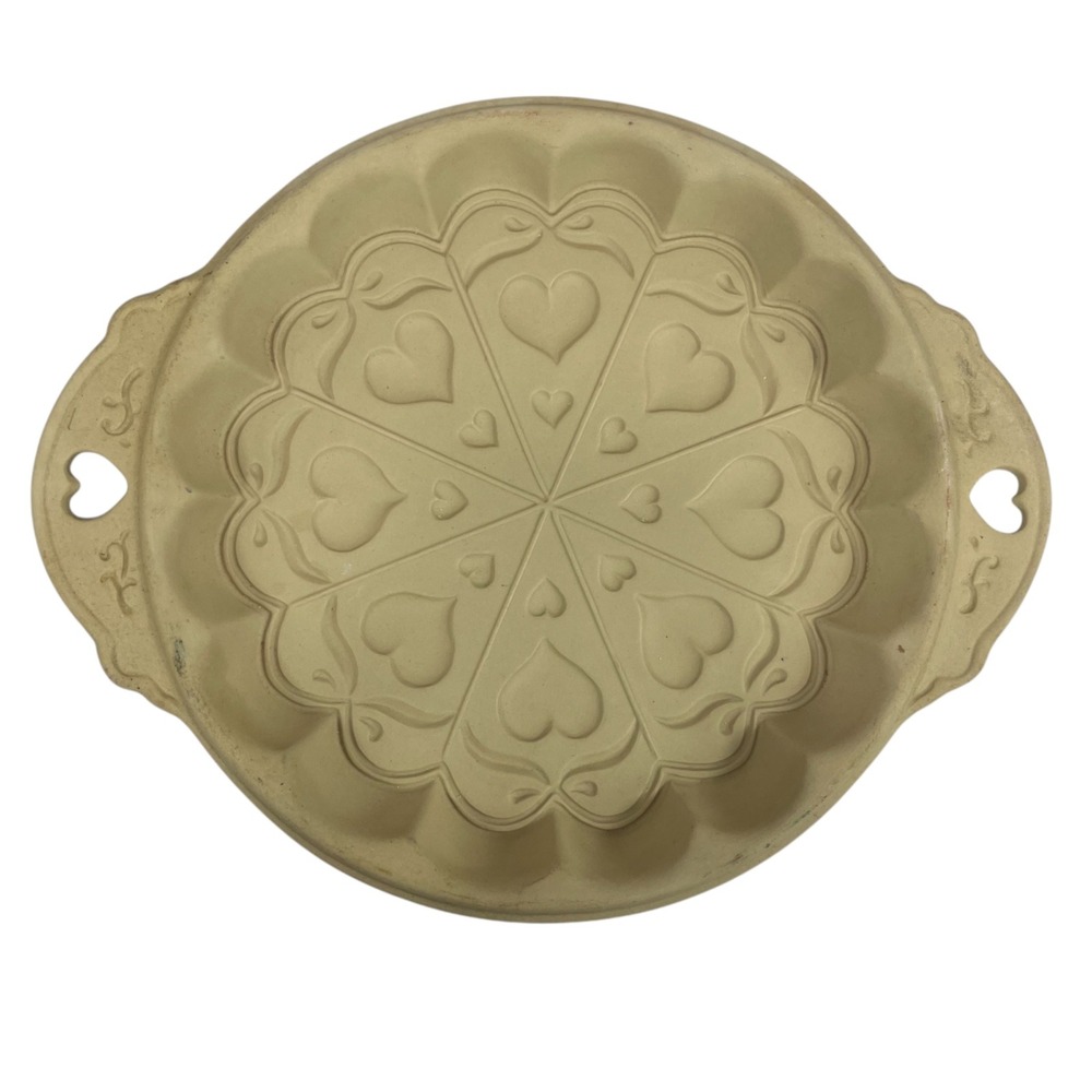 Brown Bag Cookie Art Heart Cookie Mold Pan Stoneware‎ Baking Dish